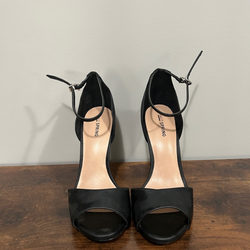 Call It Spring Elegant Black Open-Toe Heels